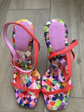 Gianni Bini Pink & Coral Multi-Color Strappy Heels
